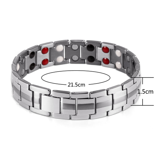 Rainso Health Care Stainless Steel Bracelet With Magnetic Men's Bracelet Viking 4in1 Elements Therapy Sleep Aid Chain Jewellery