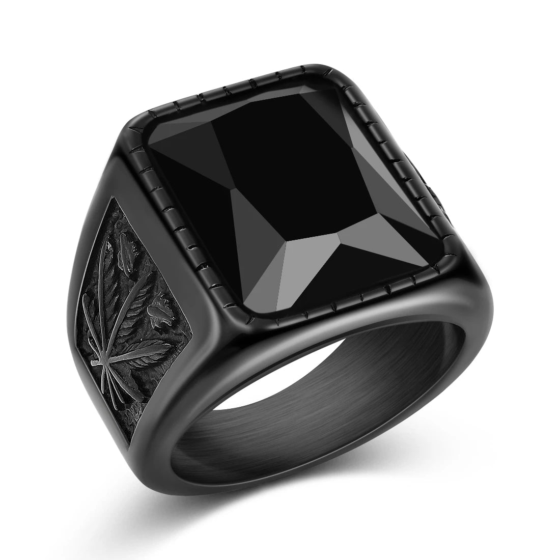 Men's Ring Punk Rock Smooth Stainless Steel Signet Ring For Men Hip Hop Party Jewellery