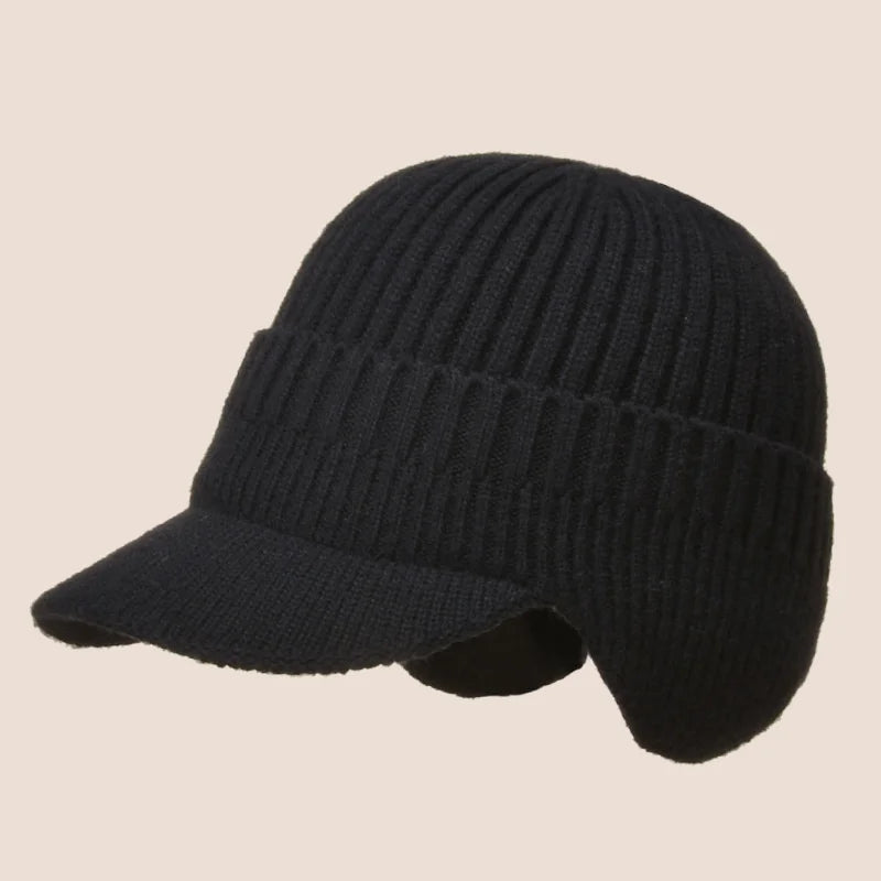 Men Winter Knitted Hat Outdoor Cycling Ear Protection Warmth Peaked Cap Casual Fashion Sunhat