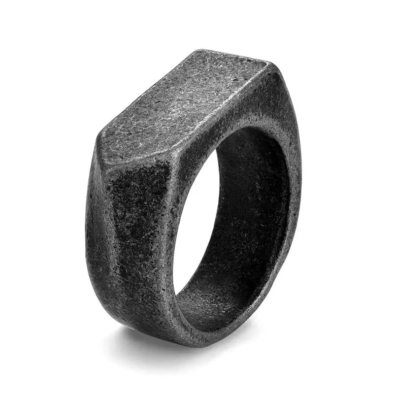 Men's Ring Punk Rock Smooth Stainless Steel Signet Ring For Men Hip Hop Party Jewellery