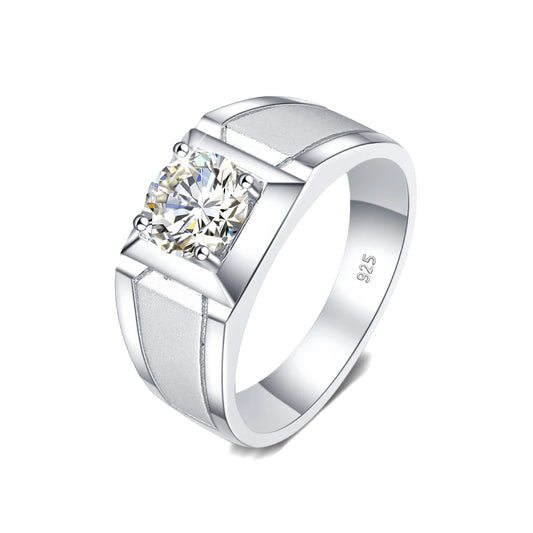 2 Carat Moissanite Rings For Men 925 Sterling Silver White Gold plated Mens Jewellery