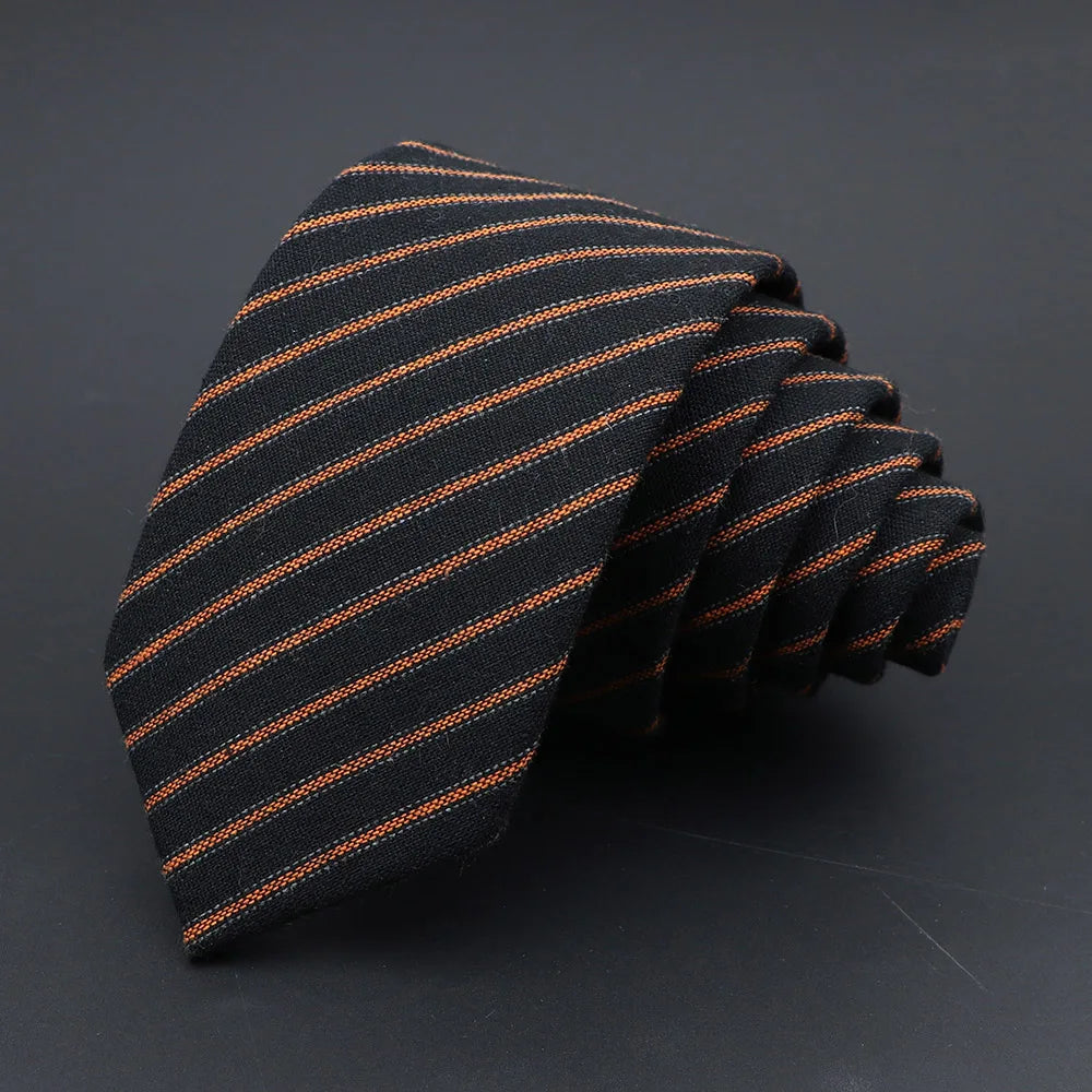 Solid Cotton Handmade Wool Ties Men Necktie Striped Narrow Collar Slim Cashmere Casual Tie Accessories