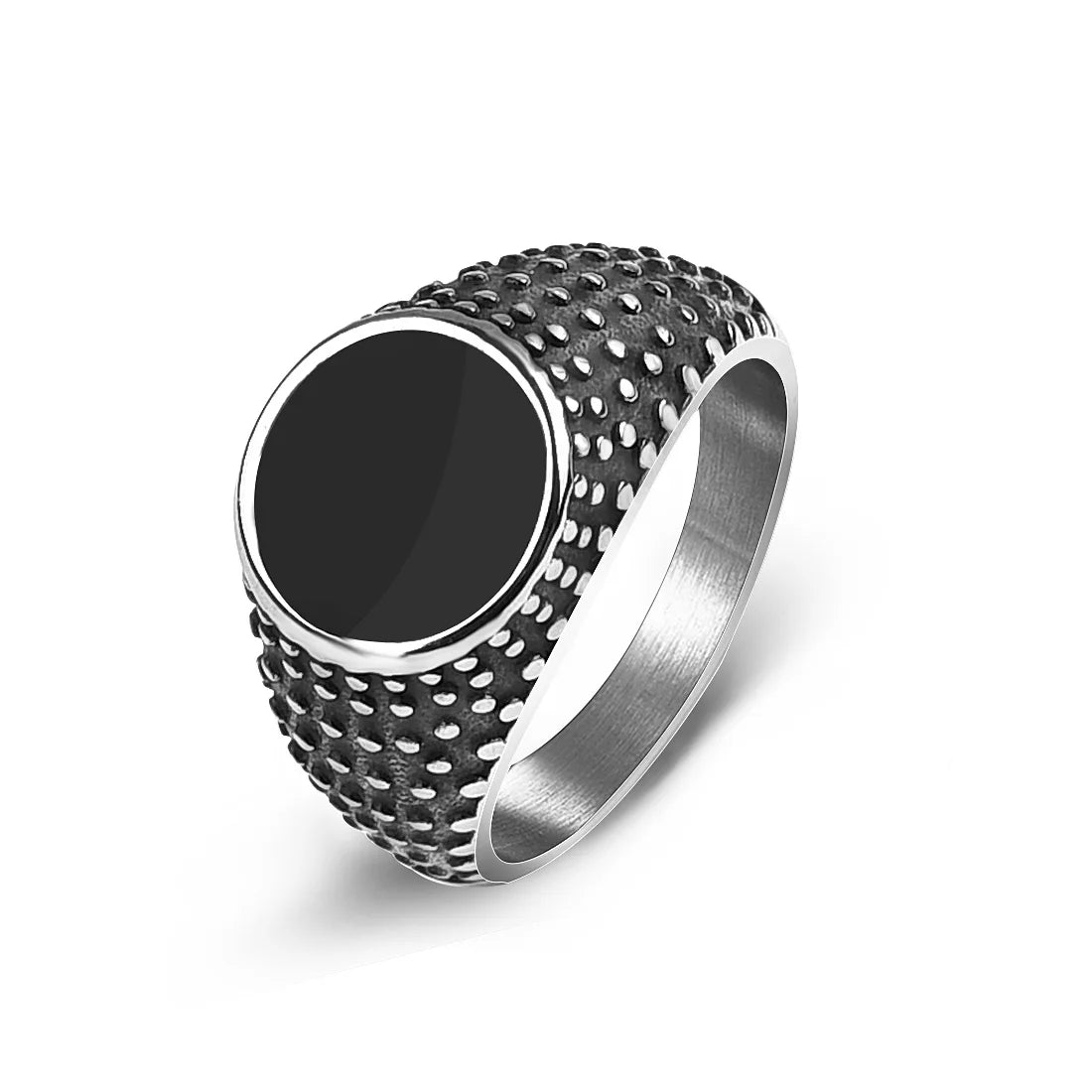 Men's Ring Punk Rock Smooth Stainless Steel Signet Ring For Men Hip Hop Party Jewellery