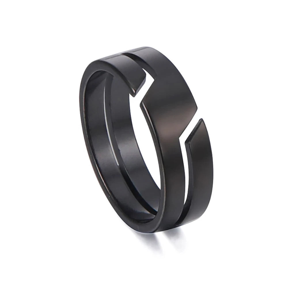 Skyrim Stainless Steel Ring for Men Women Black Minimalist Casual Finger Rings Couple Jewellery