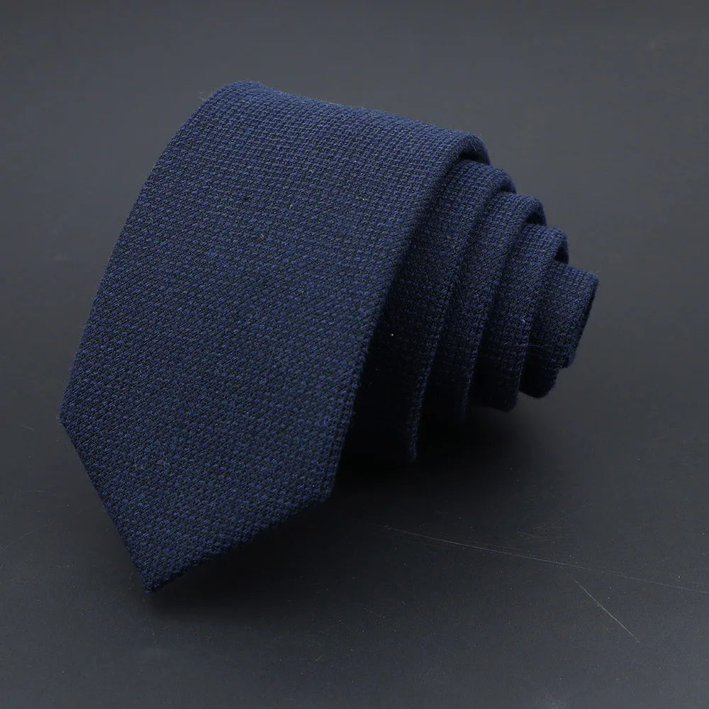 Solid Cotton Handmade Wool Ties Men Necktie Striped Narrow Collar Slim Cashmere Casual Tie Accessories