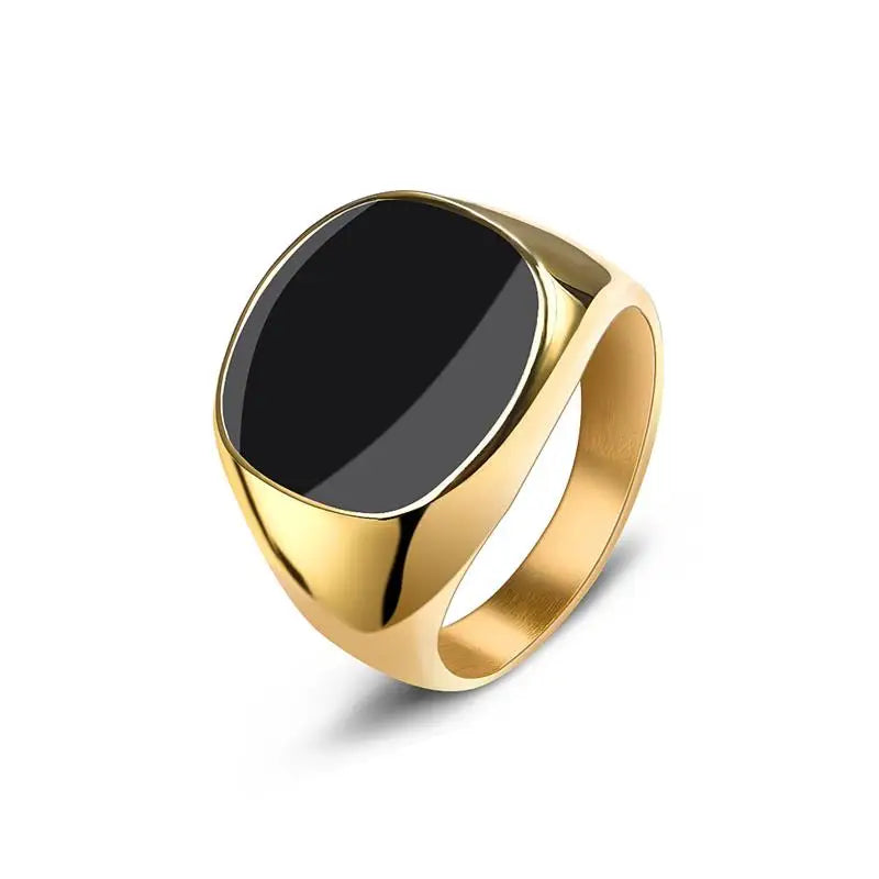 Men's Ring Punk Rock Smooth Stainless Steel Signet Ring For Men Hip Hop Party Jewellery