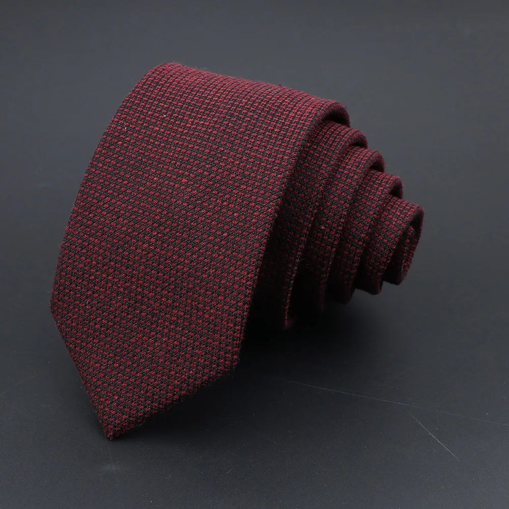 Solid Cotton Handmade Wool Ties Men Necktie Striped Narrow Collar Slim Cashmere Casual Tie Accessories