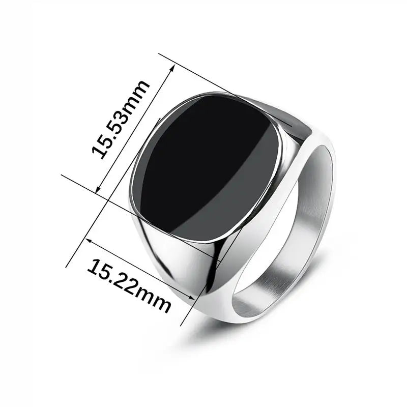 Men's Ring Punk Rock Smooth Stainless Steel Signet Ring For Men Hip Hop Party Jewellery