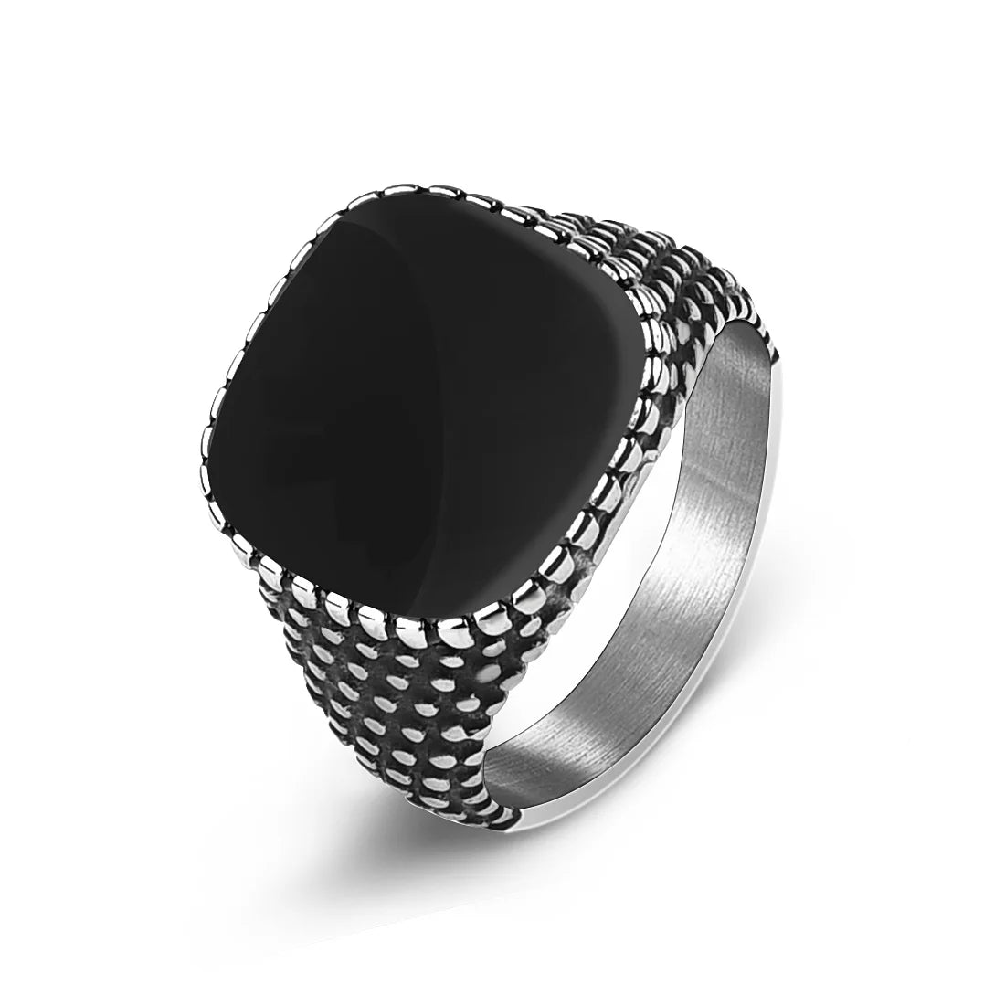 Men's Ring Punk Rock Smooth Stainless Steel Signet Ring For Men Hip Hop Party Jewellery