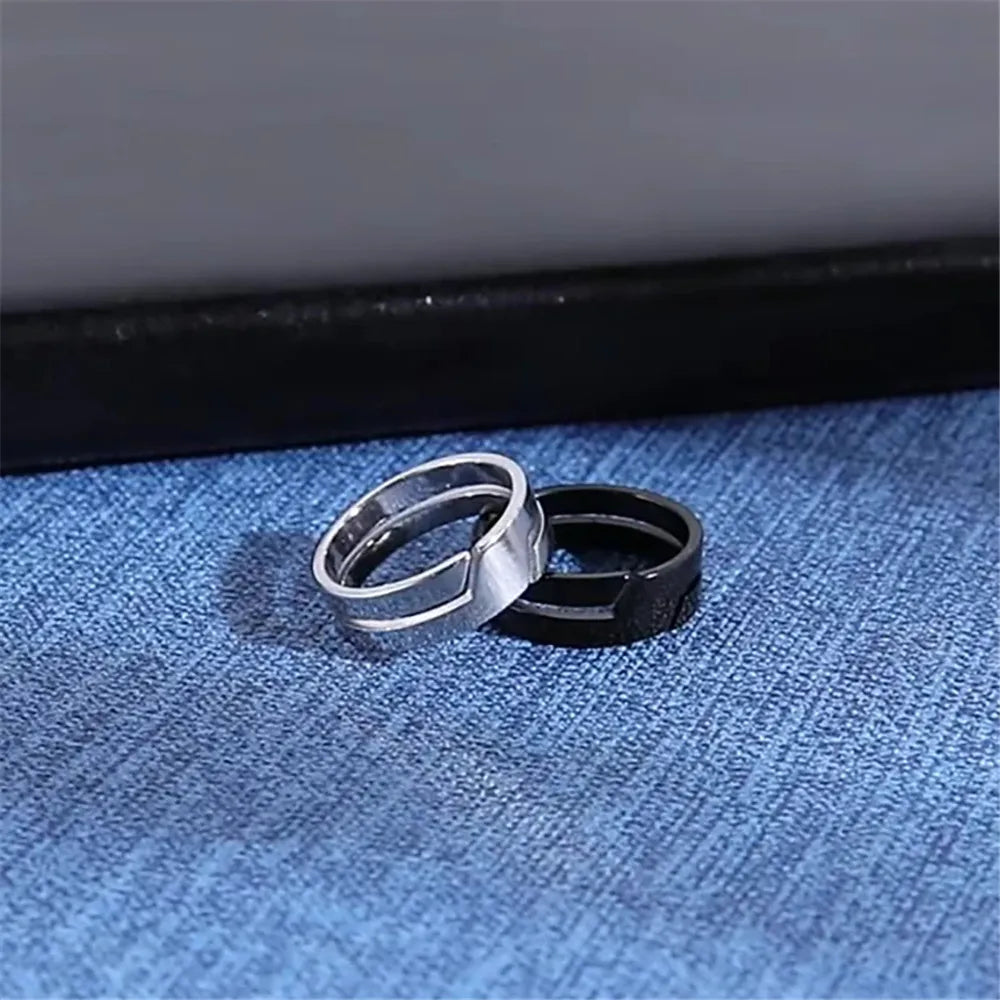 Skyrim Stainless Steel Ring for Men Women Black Minimalist Casual Finger Rings Couple Jewellery