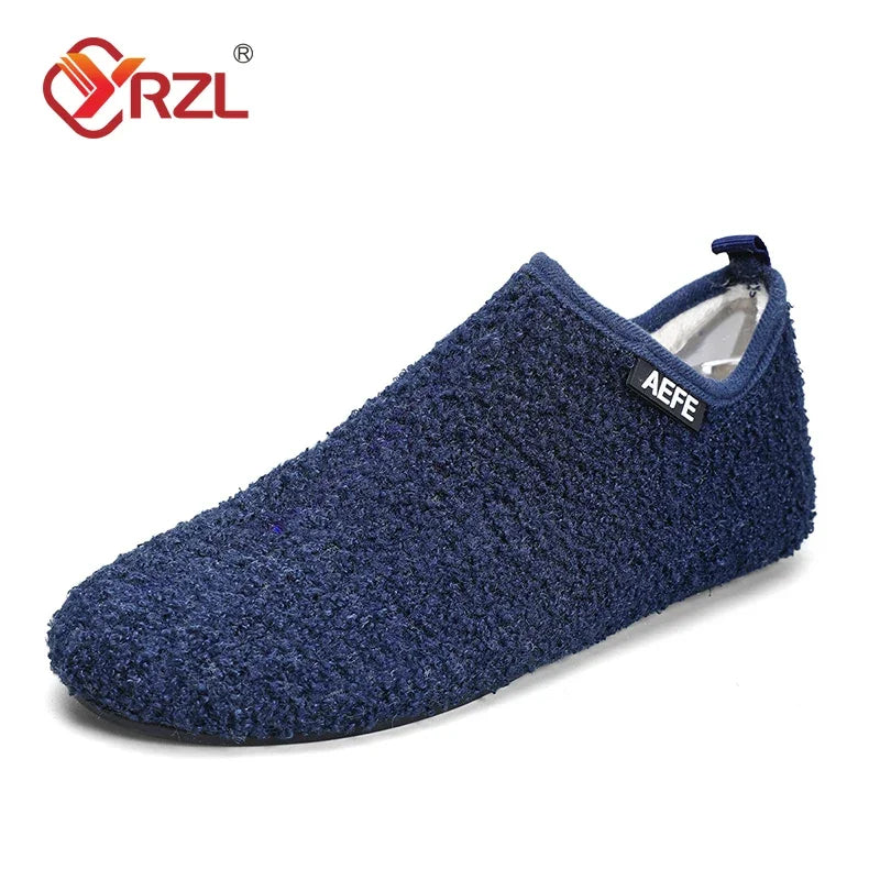 Winter Cotton Shoes Men Warm Slip on Lightweight Winter Slippers Men Plush Bedroom Home Cotton Loafers Men Warm Shoes