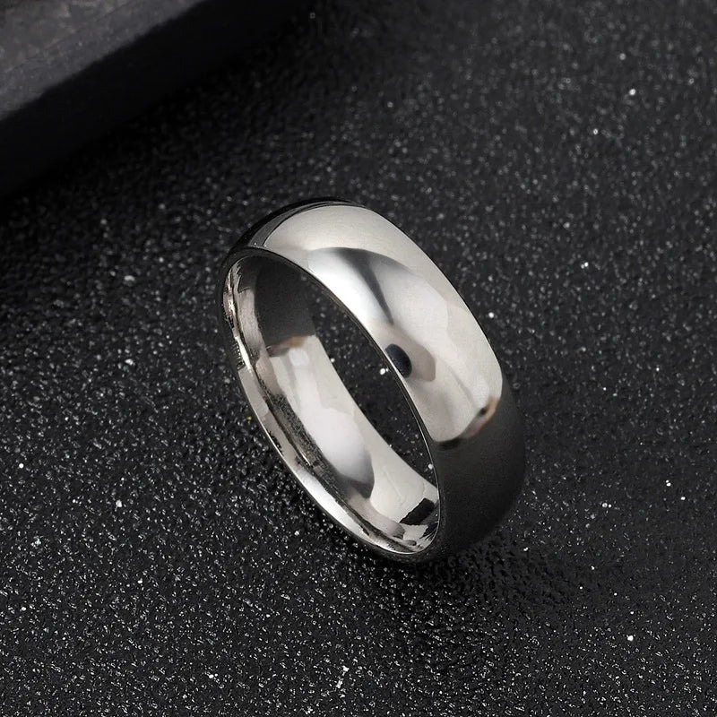 Charm Jewelry Ring for Men Women Stainless Steel Black Rings Wedding Engagement Band Quality Matte Male Jewellery