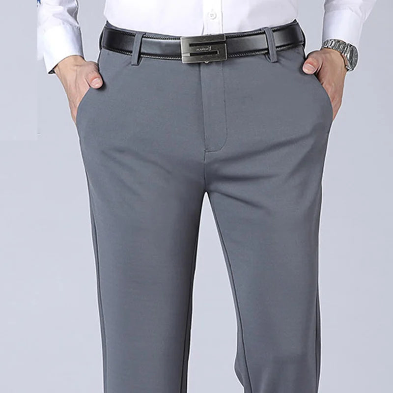 Thin Fashion Business Casual Suit Pants Long Pants Men's Elastic Straight Sleeve Formal Pants