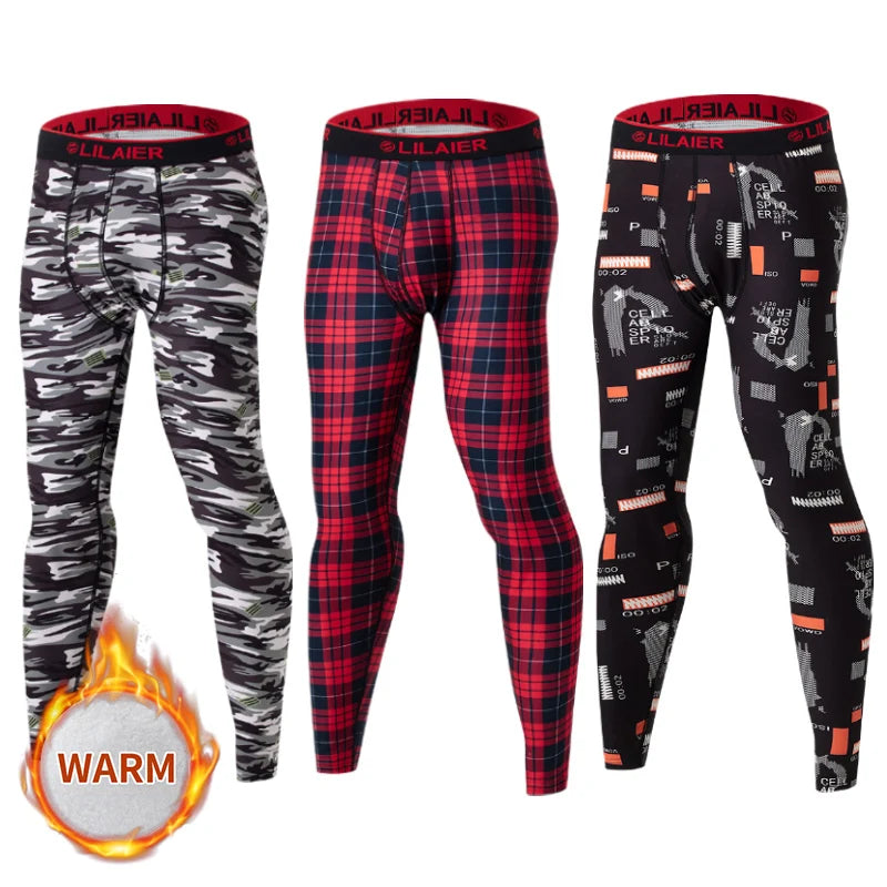 3/1 Pack Autumn And Winter Men's Fashion Print Slim Autumn Pants