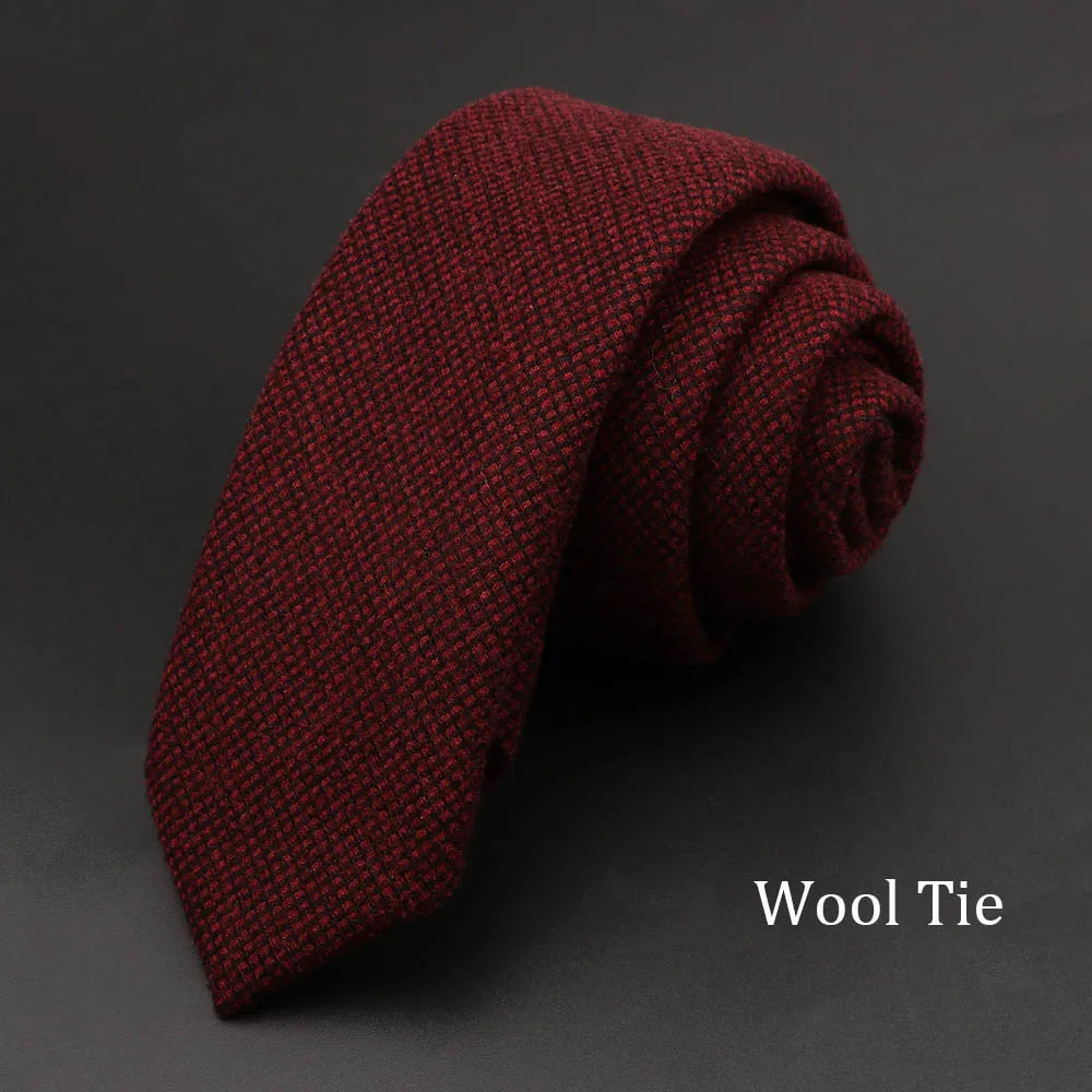 Solid Cotton Handmade Wool Ties Men Necktie Striped Narrow Collar Slim Cashmere Casual Tie Accessories