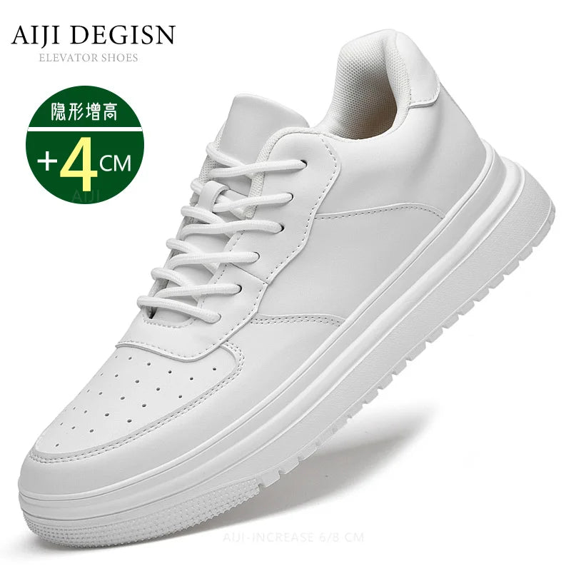 Luxury mens elevator shoes height increase invisible 6 8cm heighten increasing sports sneakers elevate taller lift leather shoes