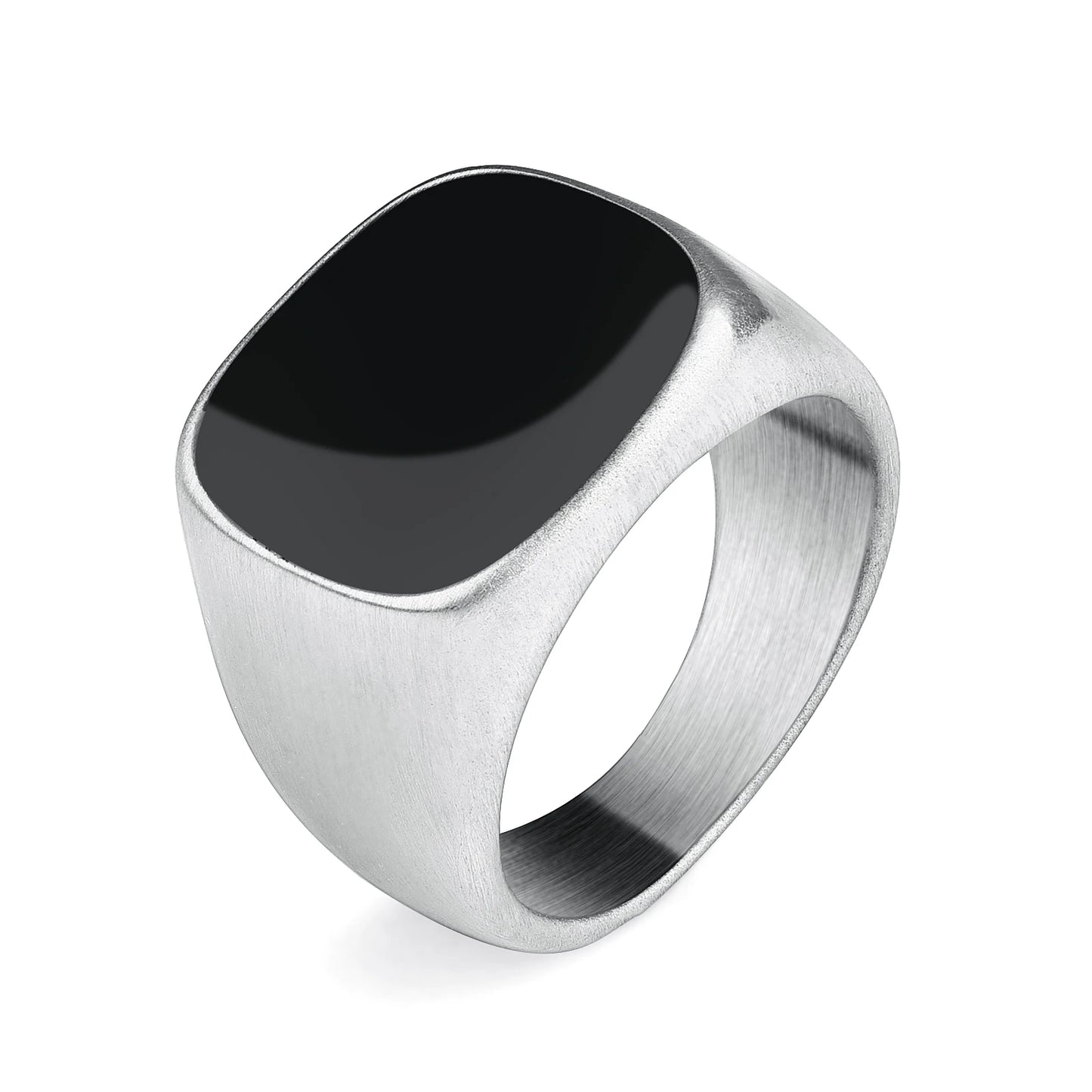 Men's Ring Punk Rock Smooth Stainless Steel Signet Ring For Men Hip Hop Party Jewellery