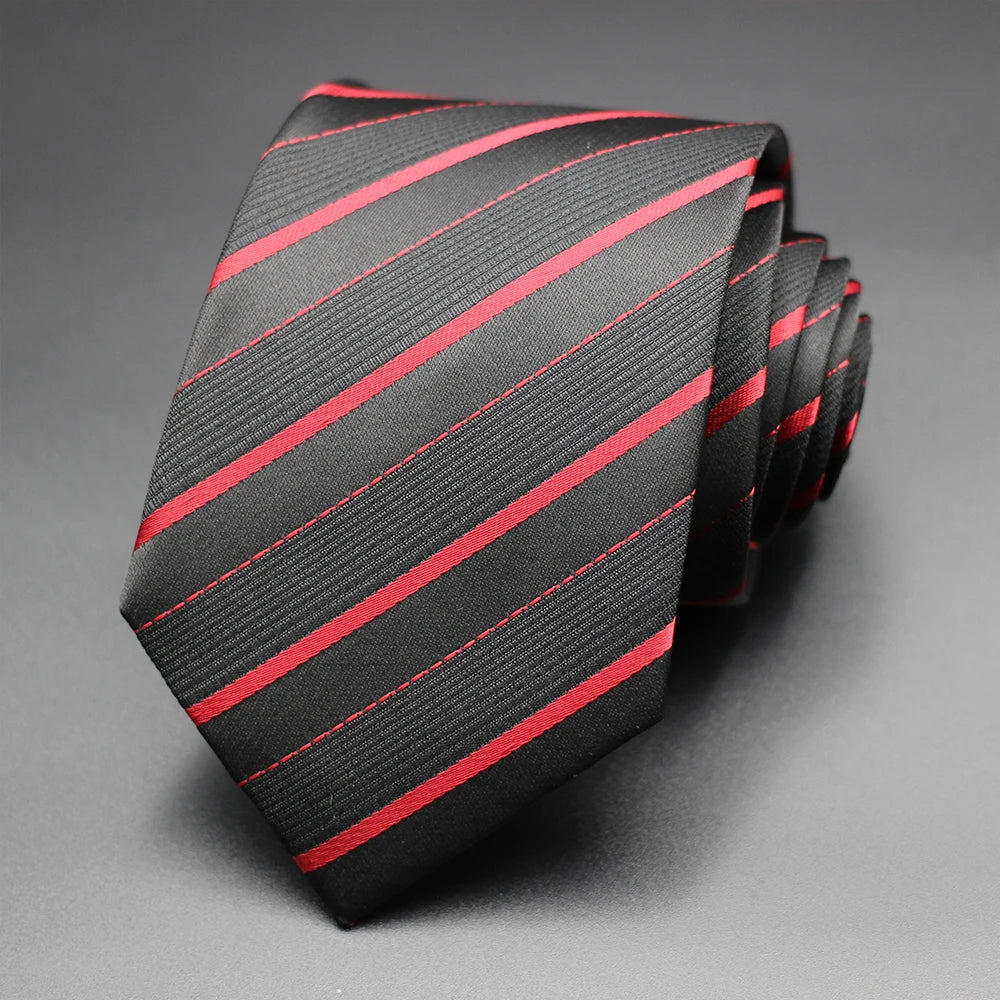 Classic Blue Black Red Necktie Men Business Formal Wedding Tie 8cm Stripe Plaid Neck Ties Fashion Shirt Dress Accessories