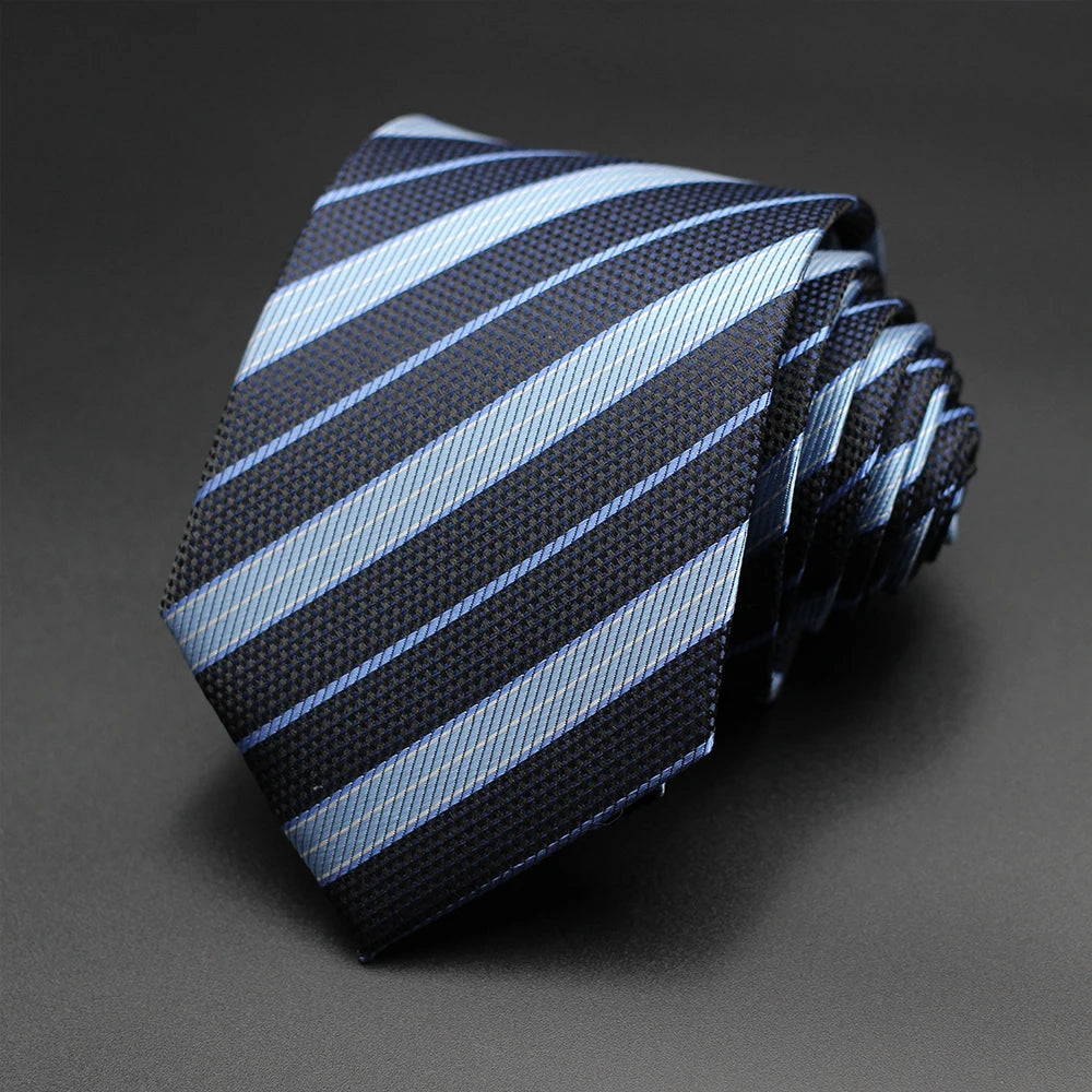 Classic Blue Black Red Necktie Men Business Formal Wedding Tie 8cm Stripe Plaid Neck Ties Fashion Shirt Dress Accessories