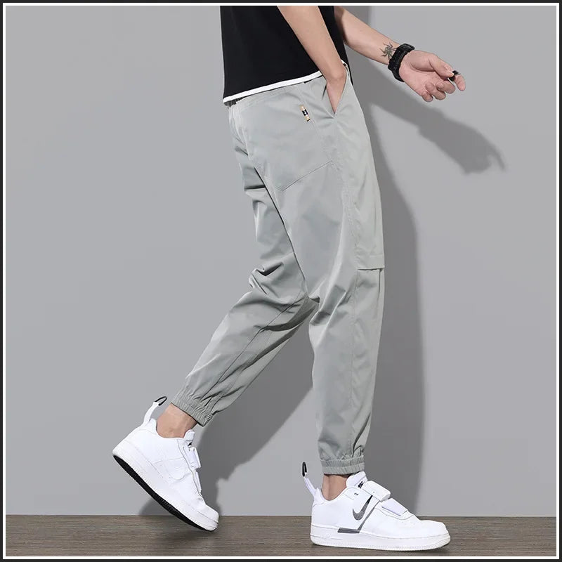 Casual Loose-Fit Men's Long Pants Trendy Sweatpants Thin Spring 9-Point Bunded Feet Pants Summer Workwear