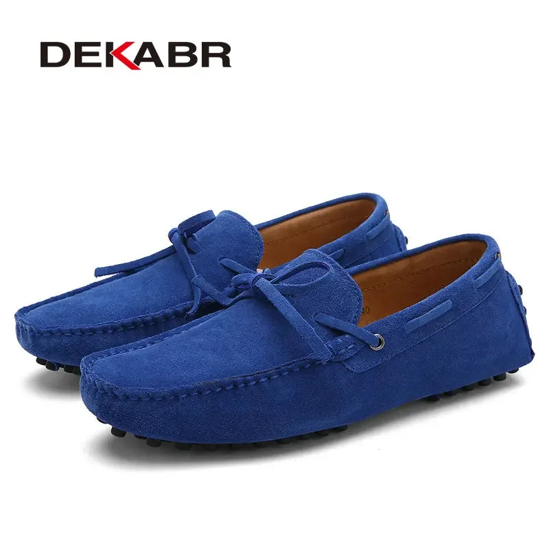 Casual Men Genuine Leather Shoes Summer Breathable Green Men's Loafers Leather Shoes Sapato Masculino Zapatos Hombre