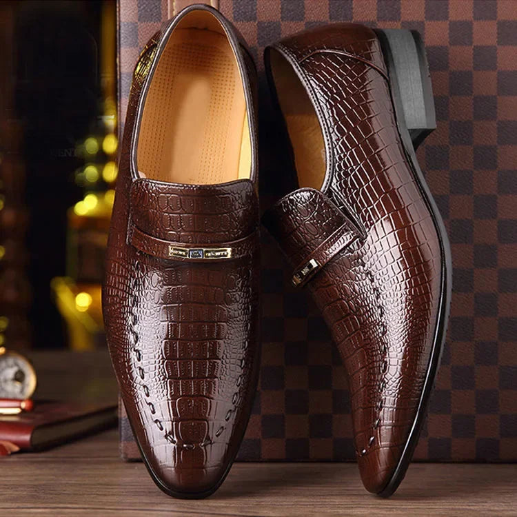 Shoes Luxury Mens PU Leather Pattern Men Business Dress Shoes