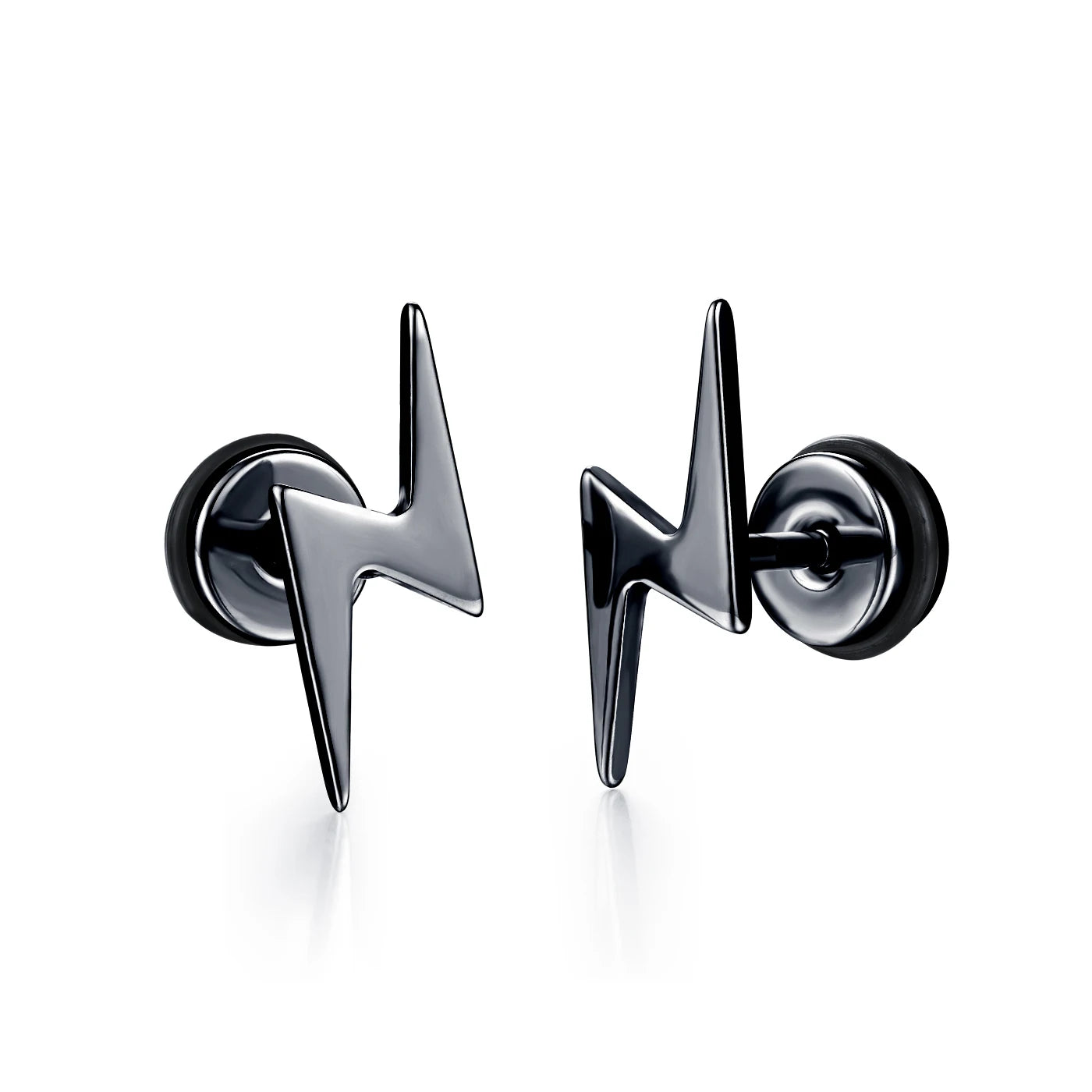 Small Black Punk Stud Earrings For Women Men Boy New Fashion Zircon Geometry Stainless Steel Jewellery Accessories Earrings