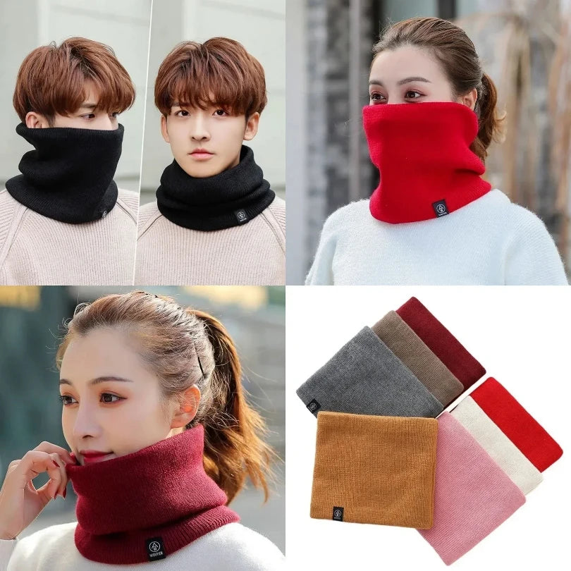 Fashion Soft Knitted Neck Warmer Sports Scarf Unisex Face Cover Winter Skating Running Hiking Scarves Thick Cold-proof Collar