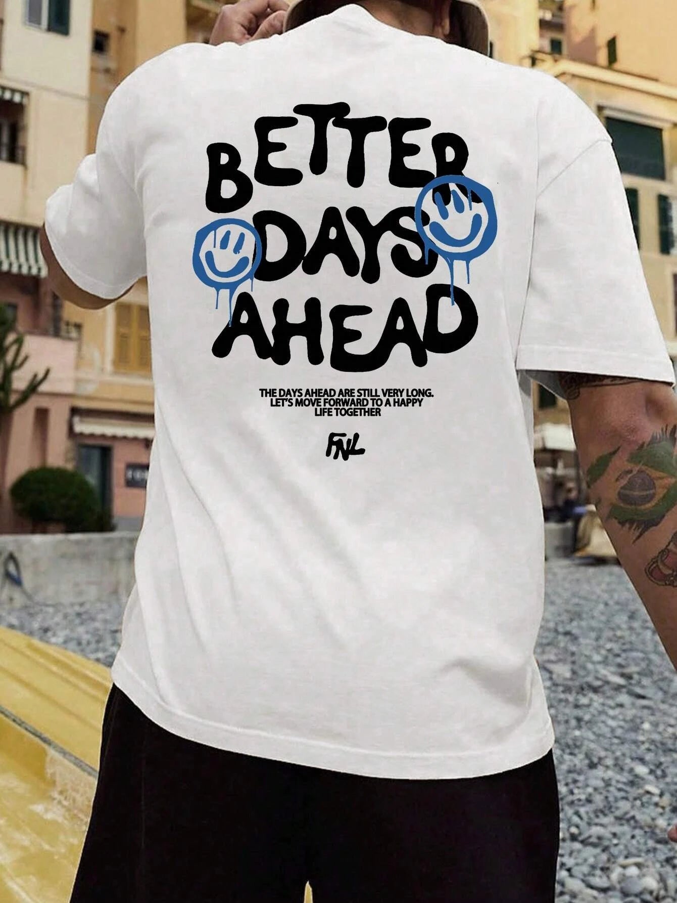 Better Days Ahead Men Cotton T-shirt Luxury Brand Fashion Big Size Top Casual Short Sleeve Streetwear Classic New Arrival Tee