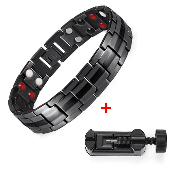 Rainso Health Care Stainless Steel Bracelet With Magnetic Men's Bracelet Viking 4in1 Elements Therapy Sleep Aid Chain Jewellery