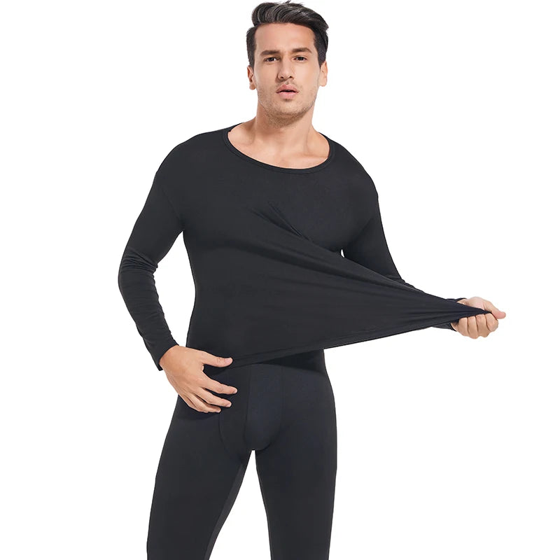 Thermal Innerwear for Men Long Johns With Fleece Lined Set Cold Weather Winter Top Bottom