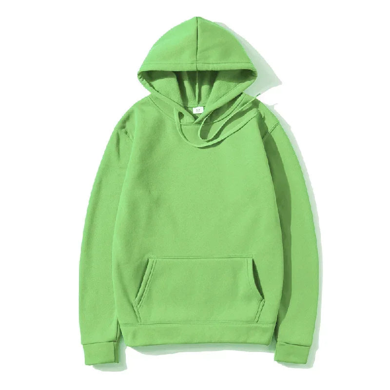 Men's and Women's Solid Color Pocket Hoodies Sports Fitness Sweatshirts Fashionable Casual Pullovers Multi Color