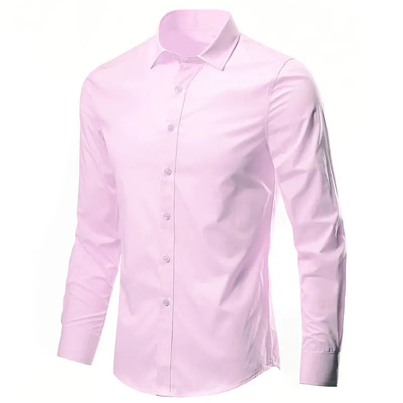 Social men's shirt Long sleeve non-ironing Business is decorated professional office casual easy to care solid color shirt