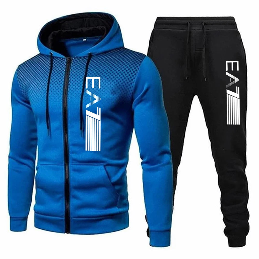 Men's Suit Two-Piece Tracksuit Casual Sports Jacket+Trousers Harajuku Sports Suit Autumn Winter Hoodie Sportswear