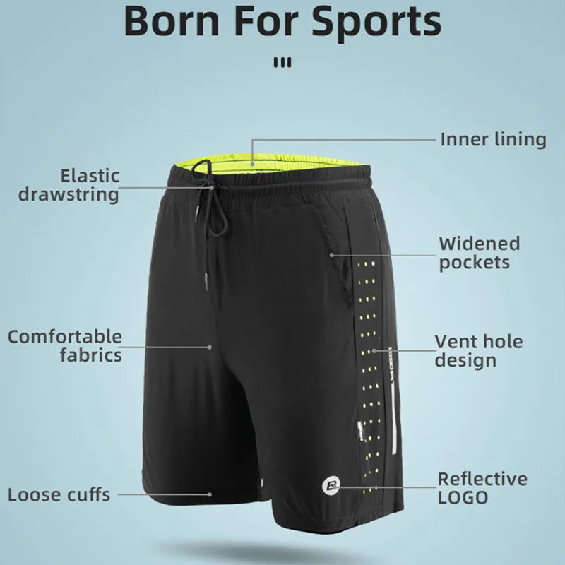 Running Shorts Unisex Clothing Exercise Gym Shorts Spandex Jogging Fitness Breathable Cycling Outdoor Sports Asian Size