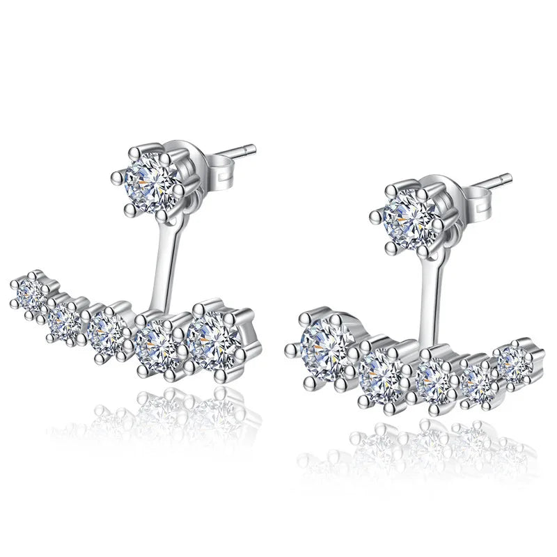 925 Sterling Silver Star Stud Earrings AAA Zircon High Quality For Women Earring Wedding Fashion Jewellery Accessories  Party Gift