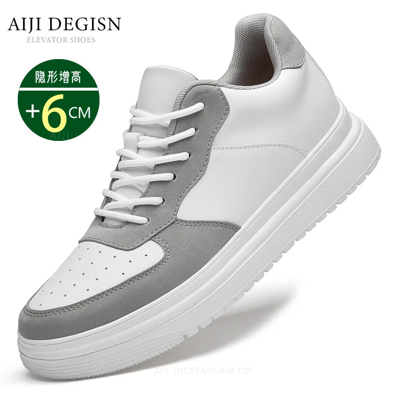 Luxury mens elevator shoes height increase invisible 6 8cm heighten increasing sports sneakers elevate taller lift leather shoes