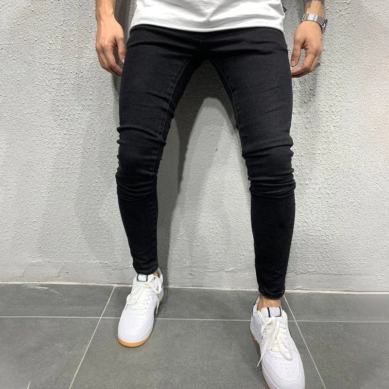 Men's Stretchy SKinny Jeans Solid Color Slim Fit Casual Pants Fashion Mens Designer Clothes Streetwear Denim Trousers