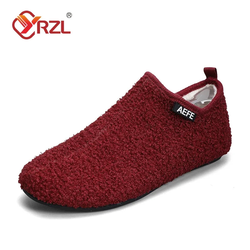 Winter Cotton Shoes Men Warm Slip on Lightweight Winter Slippers Men Plush Bedroom Home Cotton Loafers Men Warm Shoes