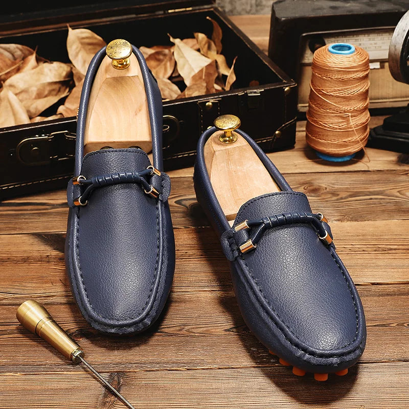 Classic Loafers Men‘s 2024 New Handmade Flats Casual Leather Shoes High-Quality Luxury Comfy Mens Anti-slip Loafers Shoes