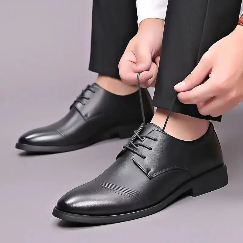 Men's Formal Shoes Leather Casual Business Social Shoe Male Official Cheap Clearance Luxury Designer