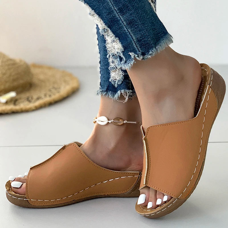 Women's Shoes Sandals Party Walking Shoes Slip On Sandals Ladies Wedge Shoes Woman Casual Female Footwear Slippers Woman