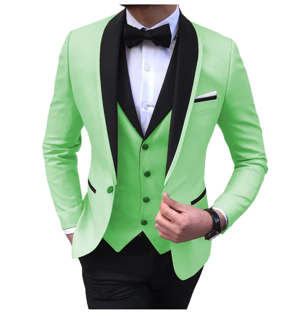 Mens Suits Men 3 Piece Tuxedos (Blazer+Vest+Pant)