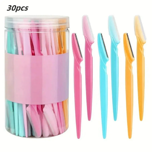 30/12/10 Pcs Random Color Set Multipurpose Eyebrow Razor Tools And Facial Razor With Precision Cover,Safety