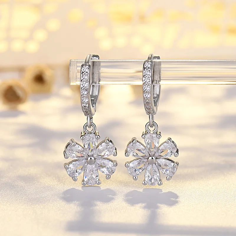 925 Sterling Silver Star Stud Earrings AAA Zircon High Quality For Women Earring Wedding Fashion Jewellery Accessories  Party Gift