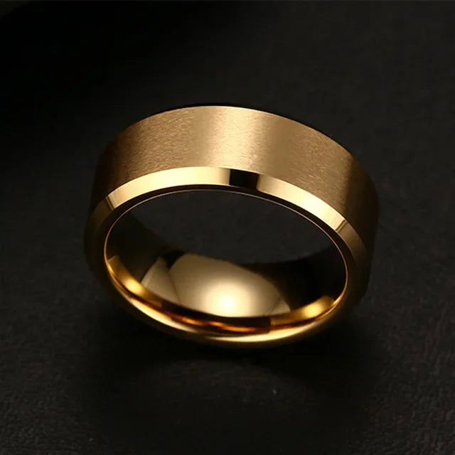 Charm Jewelry Ring for Men Women Stainless Steel Black Rings Wedding Engagement Band Quality Matte Male Jewellery