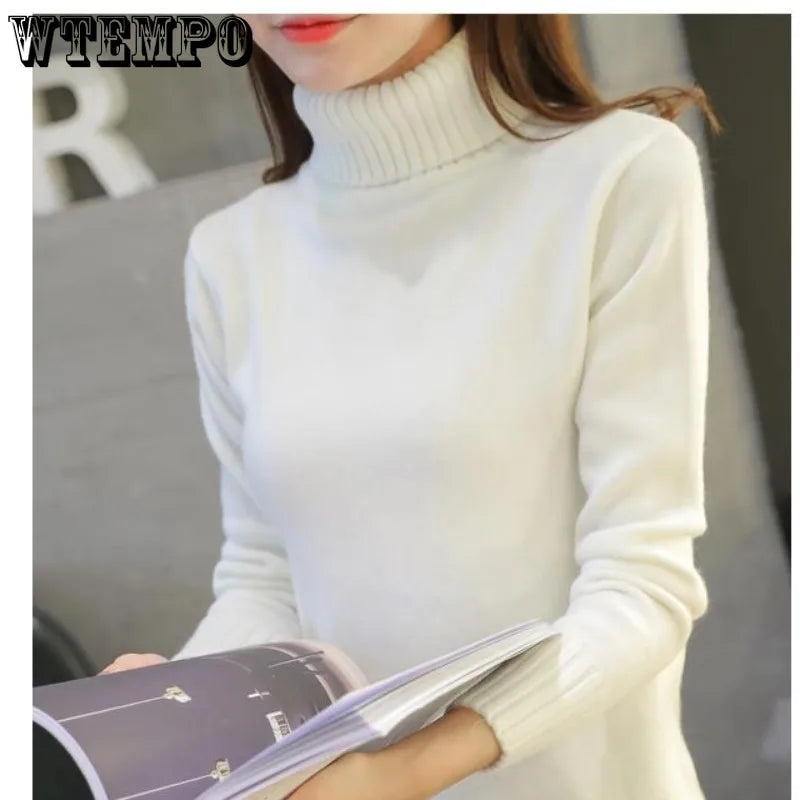 Turtleneck Sweater Winter Warm Cable Knitwear Long Sleeve Casual Pullover Jumpers Knitted Tops