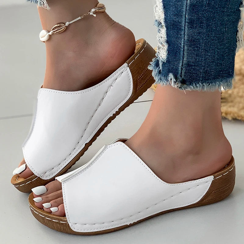 Women's Shoes Sandals Party Walking Shoes Slip On Sandals Ladies Wedge Shoes Woman Casual Female Footwear Slippers Woman