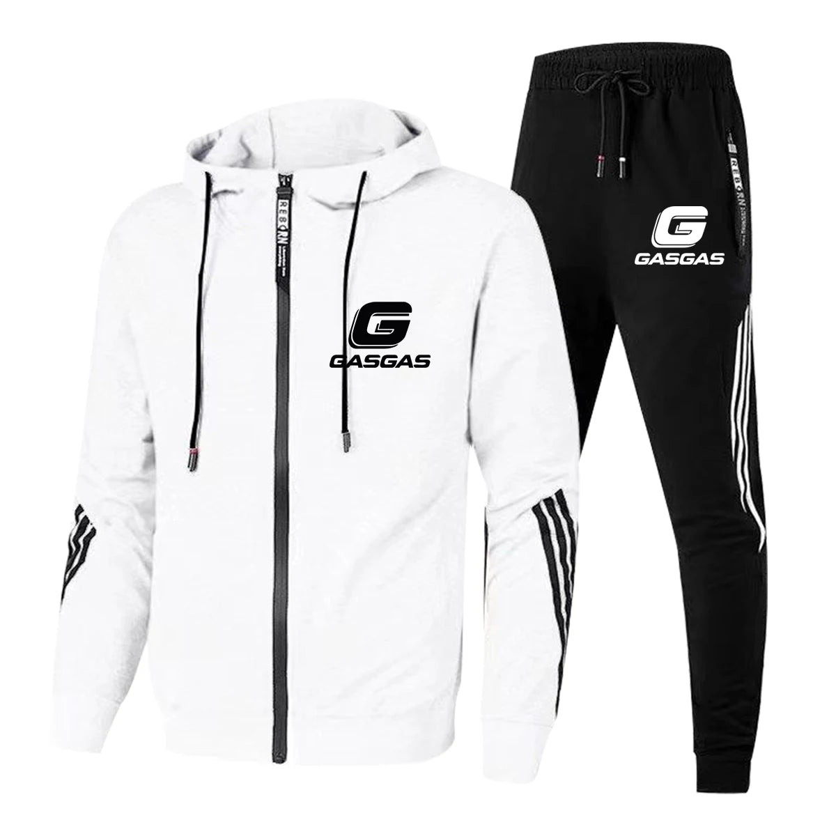 New Three Stripe Sports Set Fashion Casual Sports Set Men's Casual Hoodie+Elastic Fitness Pants Two Piece Set