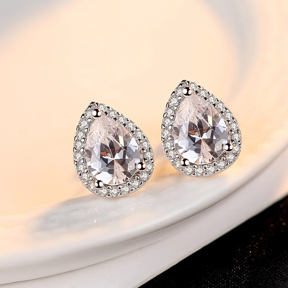 925 Sterling Silver Star Stud Earrings AAA Zircon High Quality For Women Earring Wedding Fashion Jewellery Accessories  Party Gift